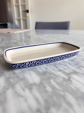 Handmade Blue & White Ceramic Trinket Dish